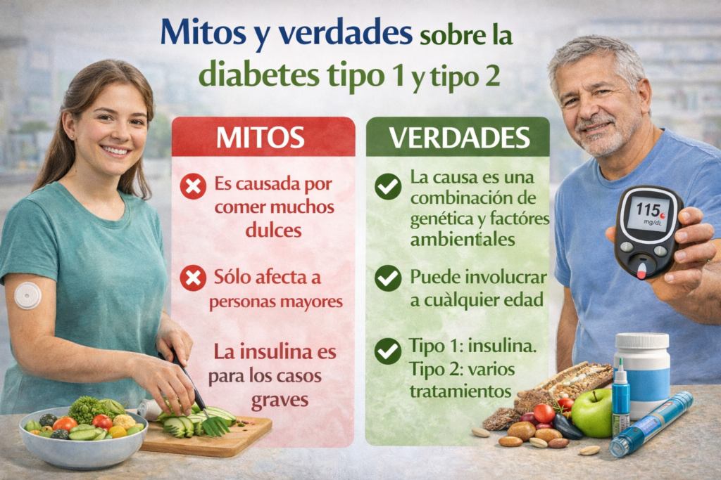 Mitos y verdades sobre la diabetes tipo 1 y tipo 2
